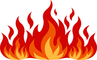 Fire flame PNG with transparent background, burning hot flame illustration for heat, energy, danger, campfire, explosion, bonfire, poster, digital artwork, and creative design projects