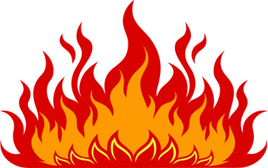 Fire flame PNG with transparent background, burning hot flame illustration for heat, energy, danger, campfire, explosion, bonfire, poster, digital artwork, and creative design projects
