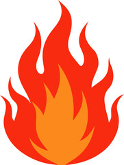 Fire flame PNG with transparent background, burning hot flame illustration for heat, energy, danger, campfire, explosion, bonfire, poster, digital artwork, and creative design projects