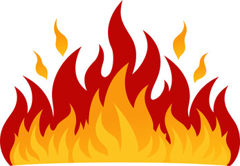 Fire flame PNG with transparent background, burning hot flame illustration for heat, energy, danger, campfire, explosion, bonfire, poster, digital artwork, and creative design projects