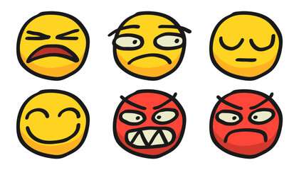 Set of emoticons part three