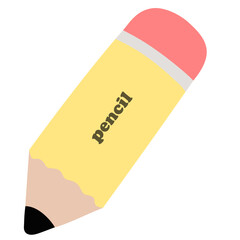 Minimalist school vector featuring a hand-drawn pencil illustration in a simple clean style. Ideal for classroom themes, study icons, stationery graphics, and creative educational projects.