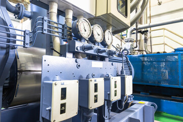 Industrial compressor refrigeration station at manufacturing factory