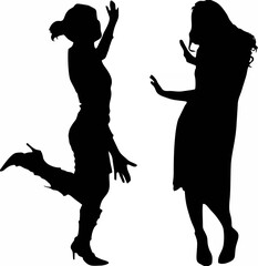 Vector silhouette of people.eps