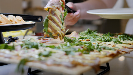 Indulge in our Delicious Gourmet Pizza that is Being Served Fresh Straight from the Kitchen