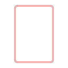 Glowing White Rectangle With Red Neon Effect Without Background