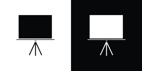 Presentation screen icon design illustration. icon concept in flat