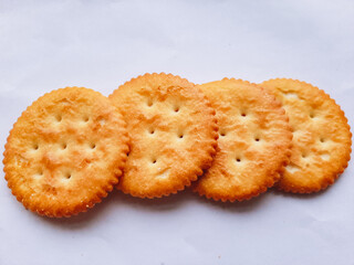 Dry biscuits isolated on white background