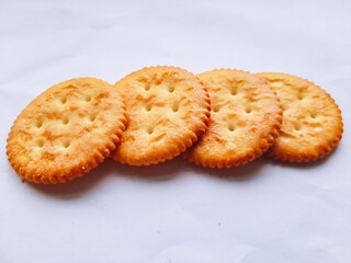 Dry biscuits isolated on white background