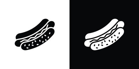 Hot dog icon design illustration. icon concept in flat
