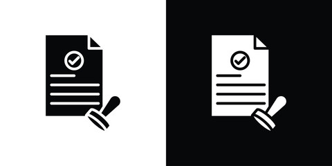 Approved document icon design illustration. icon concept in flat