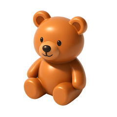 Obraz premium 3D Cute Bear Cartoon – Wildlife Symbol, Teddy Bear Style, and Transparent PNG Illustration
