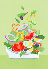 샐러드 다이어트 접시