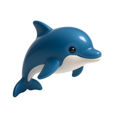 Naklejka premium Cute Dolphin 3D Icon – Ocean Wildlife Cartoon PNG Transparent Illustration
