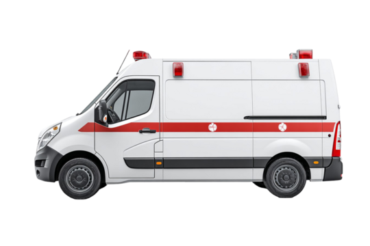 White Ambulance Van – Emergency Vehicle with Decals