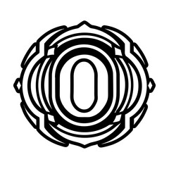 Glyph style elegant letter o symbol