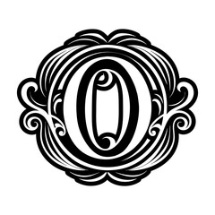 Abstract alphabet o logo in glyph style