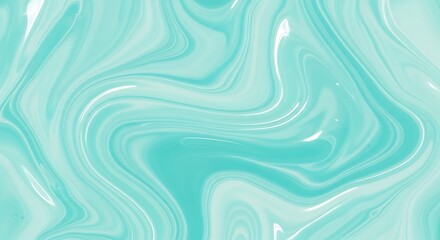 abstract fluid art in soft turquoise hues swirling together