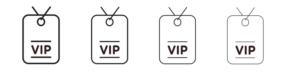 VIP pass icons illustrations collection on white background. Pixel perfect vector graphics