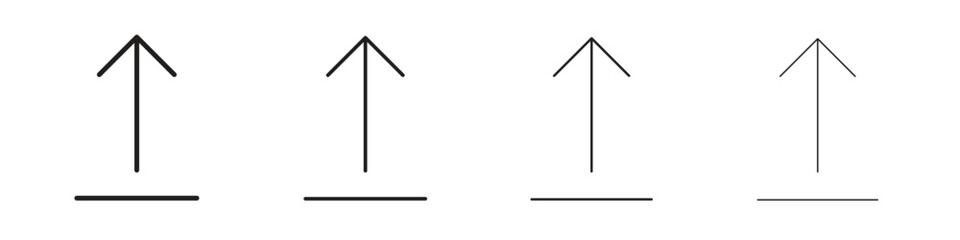 Upload arrow icons illustrations collection on white background. Pixel perfect vector graphics