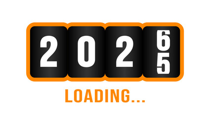 2026 progress loading bar countdown background or banner design template. Happy new year wish loading bar banner design. greeting and new year 2026 celebration banner with loading bar and text design.