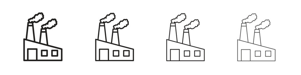 Pollution icons illustrations collection on white background. Pixel perfect vector graphics