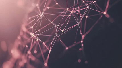 Network of interconnected nodes creates a vibrant display of digital connections in a futuristic setting