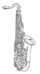 saxophone on white background