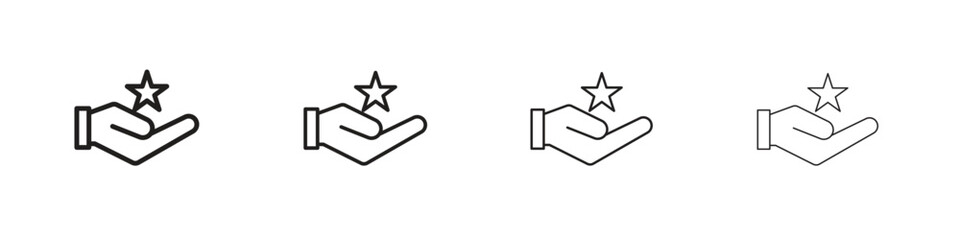 Loyalty program icons illustrations collection on white background. Pixel perfect vector graphics