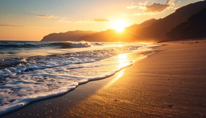 Golden sunset over a beach (1)