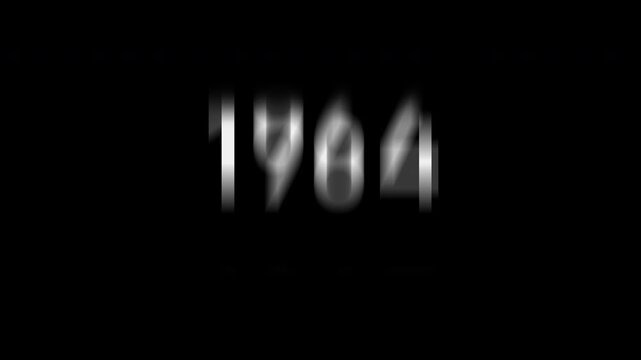 Animation of rolling text years from 1927 to 2027 in minimalist style, simple outline typography, symbolic timeline element, history and chronology concept, decorative motion graphics