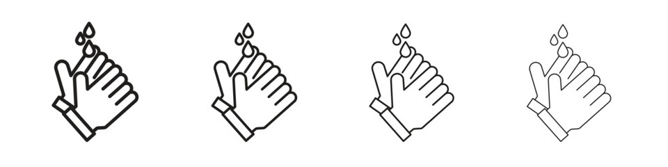 Handwashing icons illustrations collection on white background. Pixel perfect vector graphics