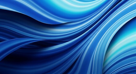 Abstract flowing blue ribbons
