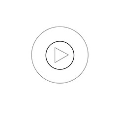 red and black play button icon vector. play video logo