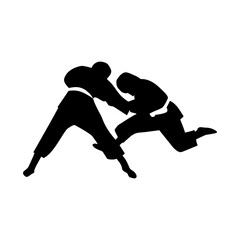 silhouette fight judo extreme sport fight human pose 