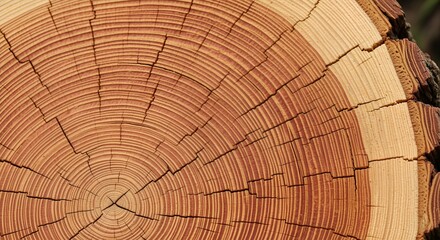 Fototapeta premium Natural Wood Grain Cross-Section Texture