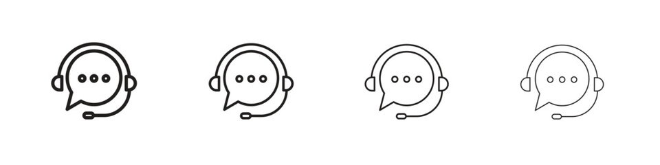 Obraz premium Customer service icons illustrations collection on white background. Pixel perfect vector graphics