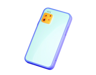 “Minimalist 3D Smartphone Icon with Side Angle View, Glossy Emoji Style, Isolated on Transparent Background”