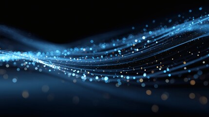 Dynamic abstract data streams in glowing blue gradient lines on dark-to-light background, clean futuristic tech texture, sharp clarity, perfect AI advertising background