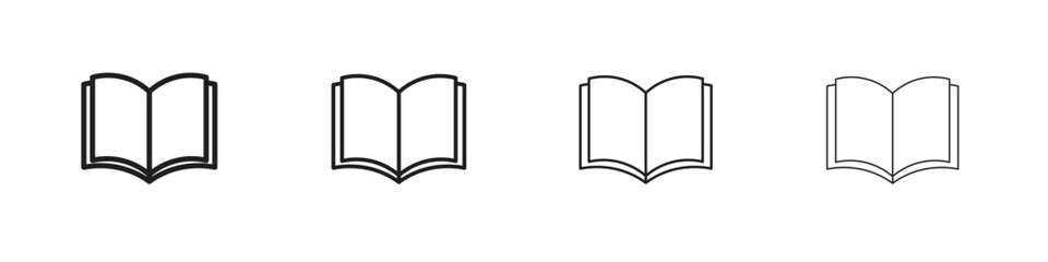 Book icons illustrations collection on white background. Pixel perfect vector graphics