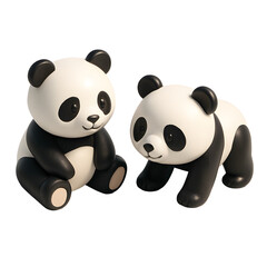 Naklejka premium Adorable 3D Panda Mascot – Cartoon Character Illustration for Kids, App, and Game Asset