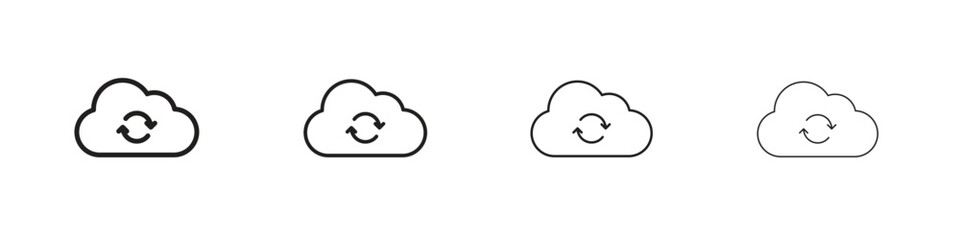 Backup icons illustrations collection on white background. Pixel perfect vector graphics