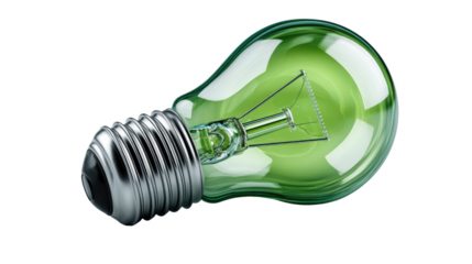 Green Light Bulb: A striking image of a green light bulb, symbolizing innovation, ideas, and sustainable concepts, resting against a neutral backdrop.