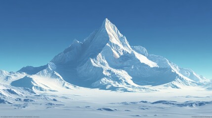 Snowy Mountain Peak Under Clear Sky