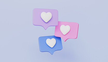Speech bubble with heart, Activity and popularity in social networks, Social media notification