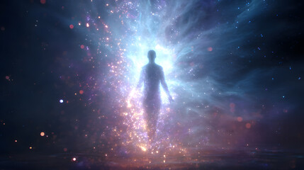 Fototapeta premium Cosmic Awakening and Divine Connection