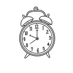 illustration of a sketch of an alarm clock at 10 o'clock