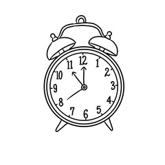 illustration of a sketch of an alarm clock at 11 o'clock