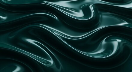 a deep green fabric with smooth flowing folds and shadows