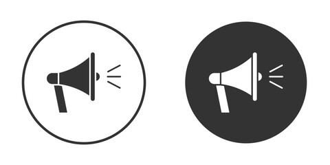 Megaphone icons collection. Filled flat icons
